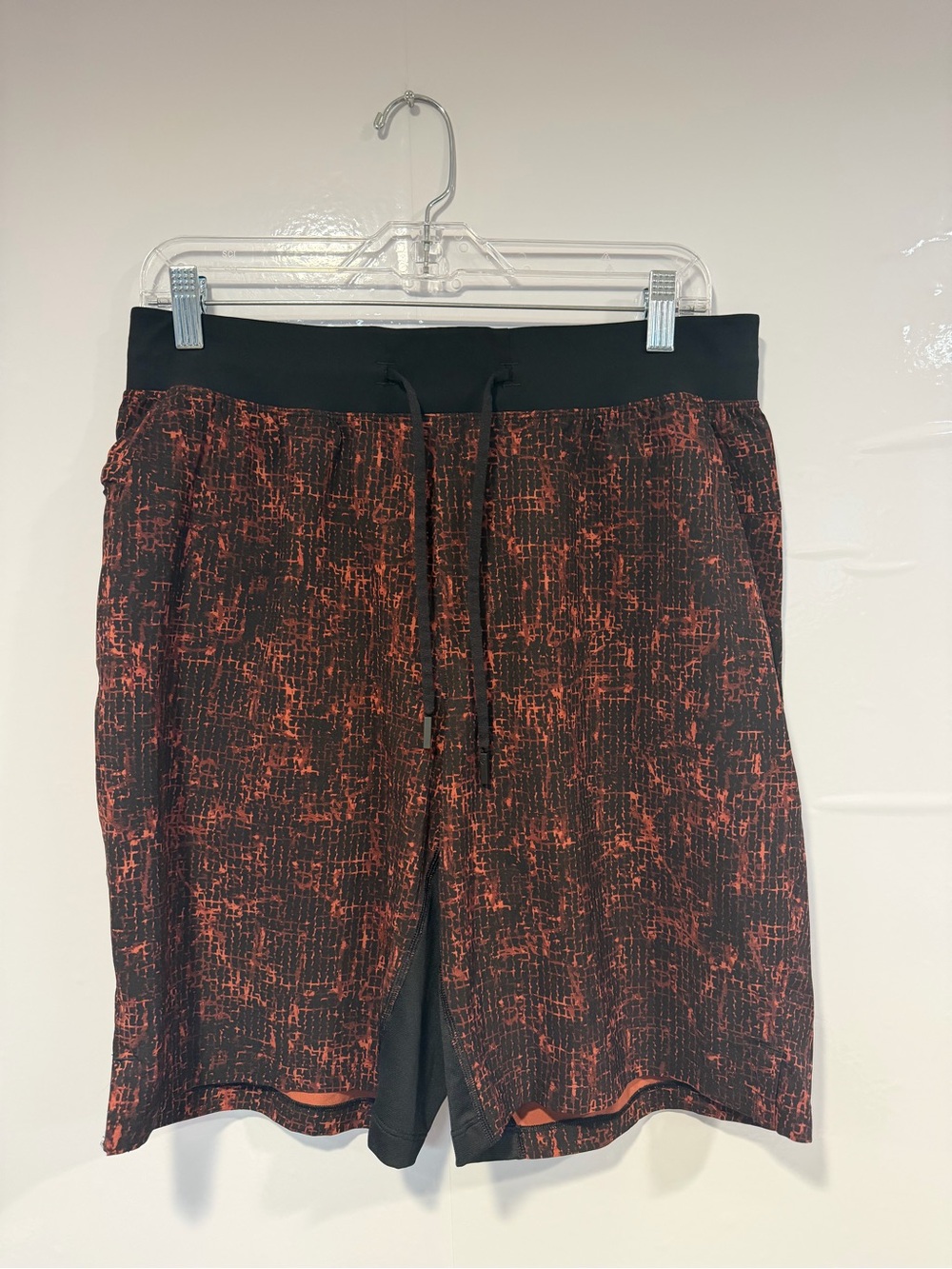 Lululemon Orange and Black T.H.E linerless shorts